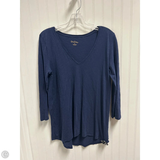 Top Long Sleeve Designer By Lilly Pulitzer In Blue, Size: M