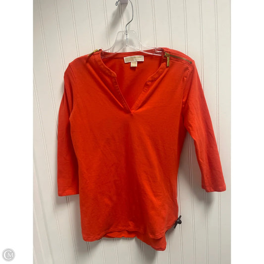 Top Long Sleeve By Michael By Michael Kors In Orange, Size: S