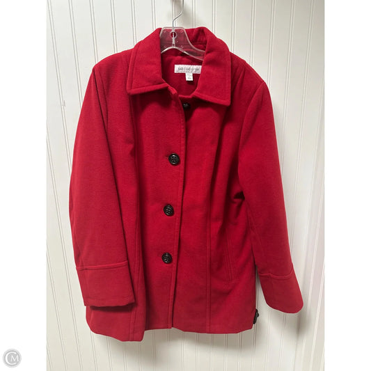 Coat Trench Coat By Liz Claiborne In Red, Size: L