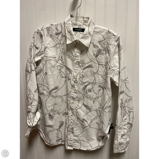 Top Long Sleeve By Lauren By Ralph Lauren In White, Size: Sp