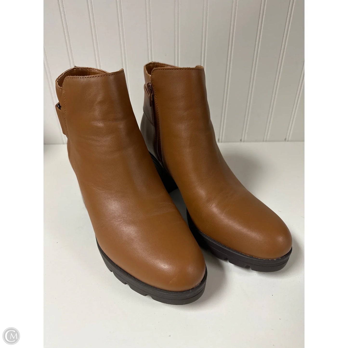 Boots Ankle Heels By Naturalizer In Brown, Size: 9.5