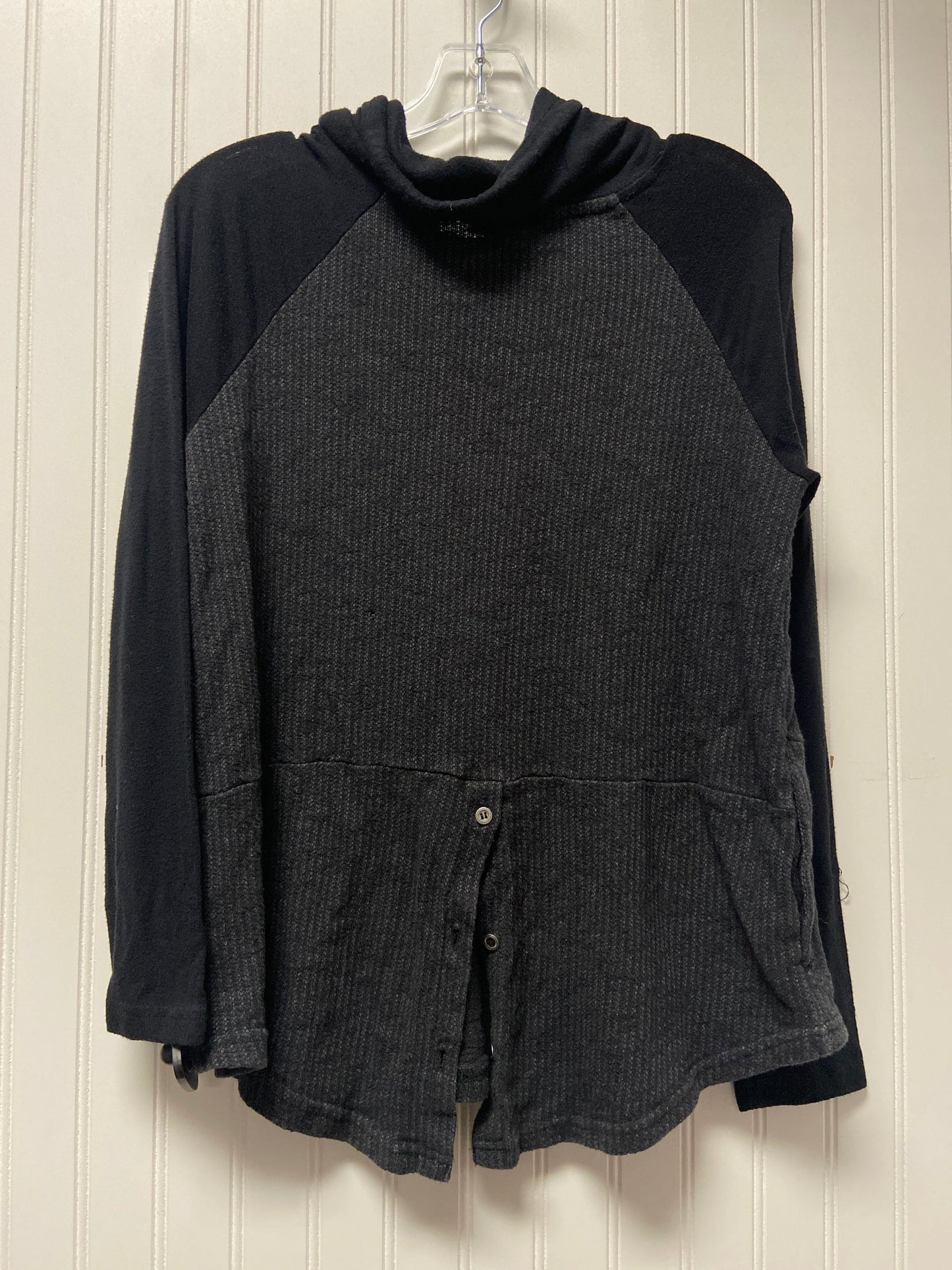 Sweatshirt Hoodie By Lucky Brand In Black & Grey, Size: 0