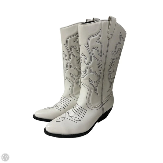 Boots Mid-calf Heels By Soda In White, Size: 6.5