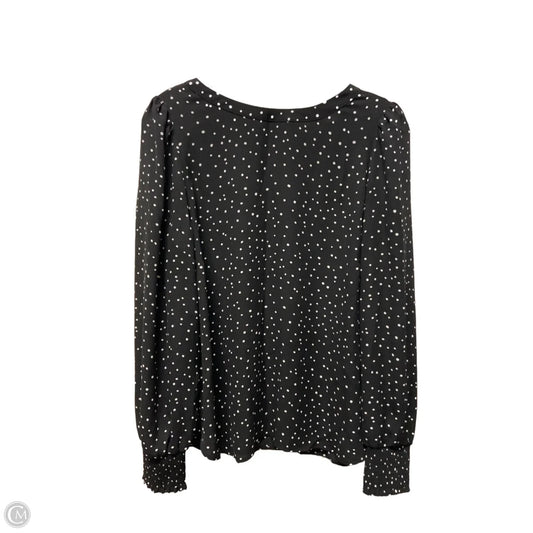 Top Long Sleeve By Loft In Polkadot Pattern, Size: M