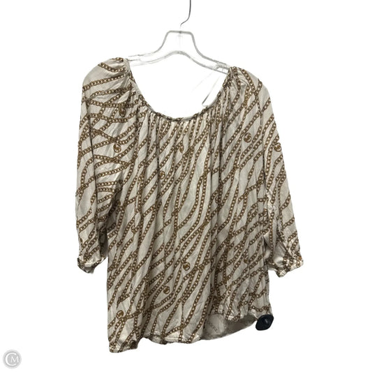 Top Short Sleeve By Michael By Michael Kors In Cream, Size: 1x