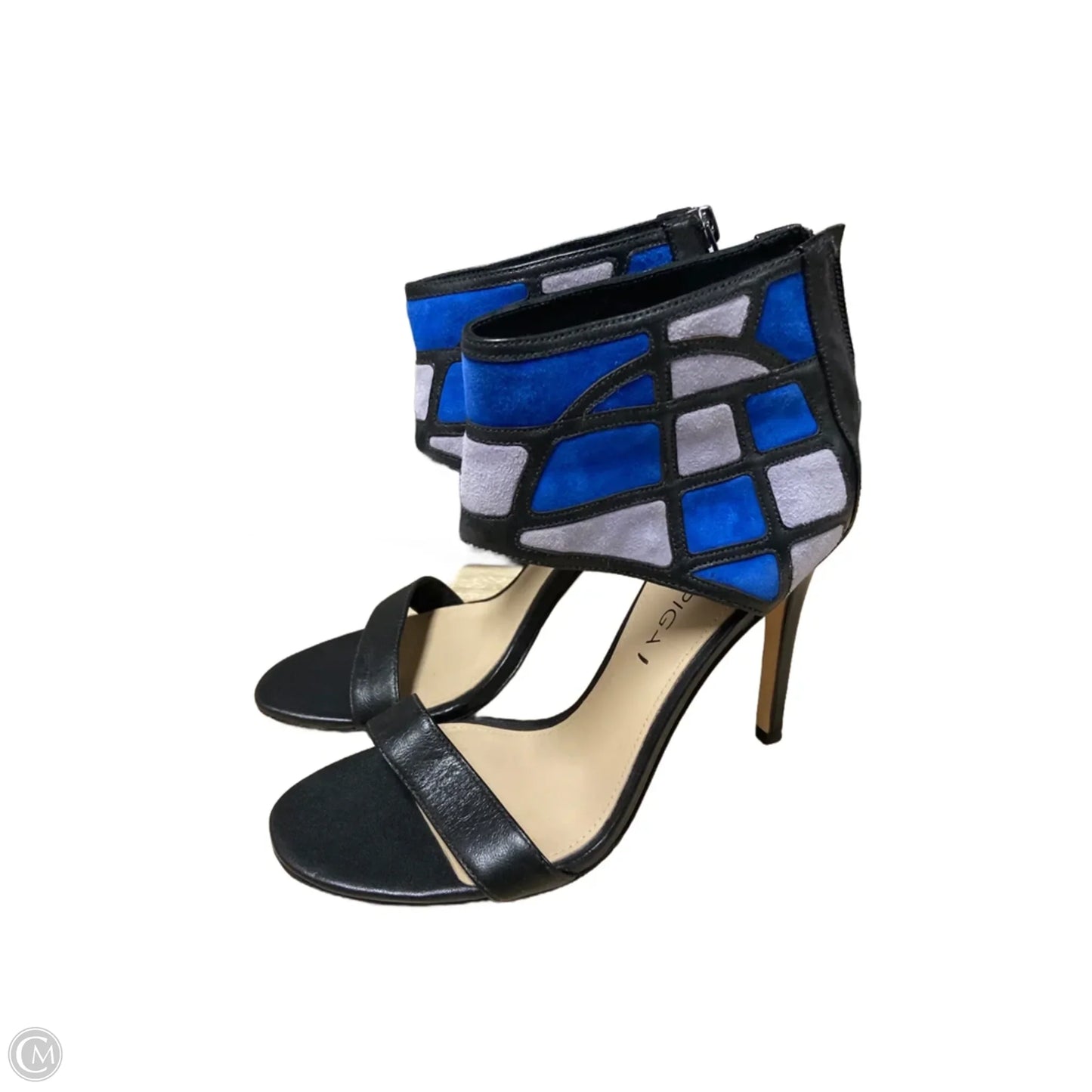 Shoes Heels Stiletto By Via Spiga In Black & Blue, Size: 6.5