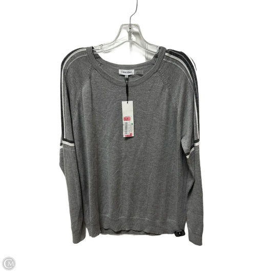 Sweater By Calvin Klein In Grey, Size: L