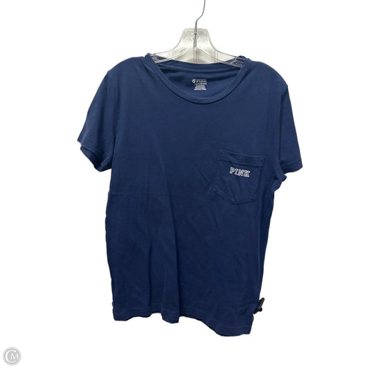 Top Short Sleeve By Pink In Navy, Size: S