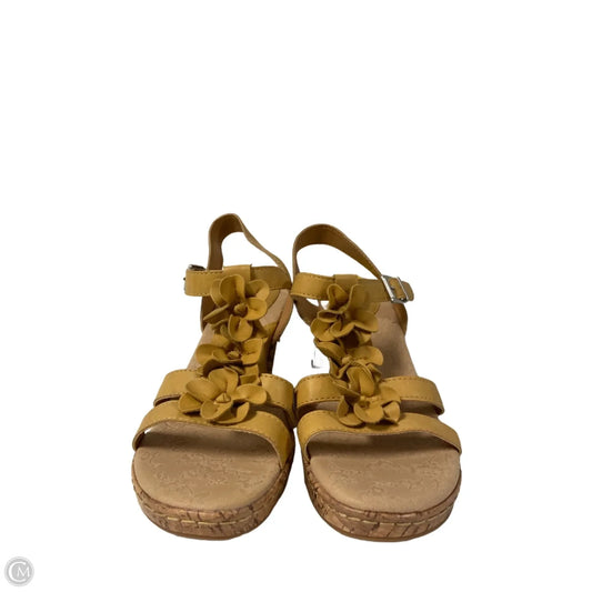 Sandals Heels Wedge By Boc In Brown, Size: 9