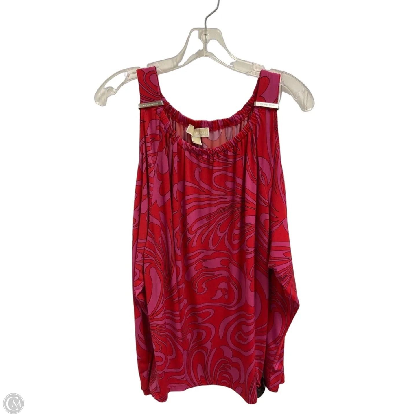 Top Long Sleeve By Michael By Michael Kors In Orange & Pink, Size: 1x