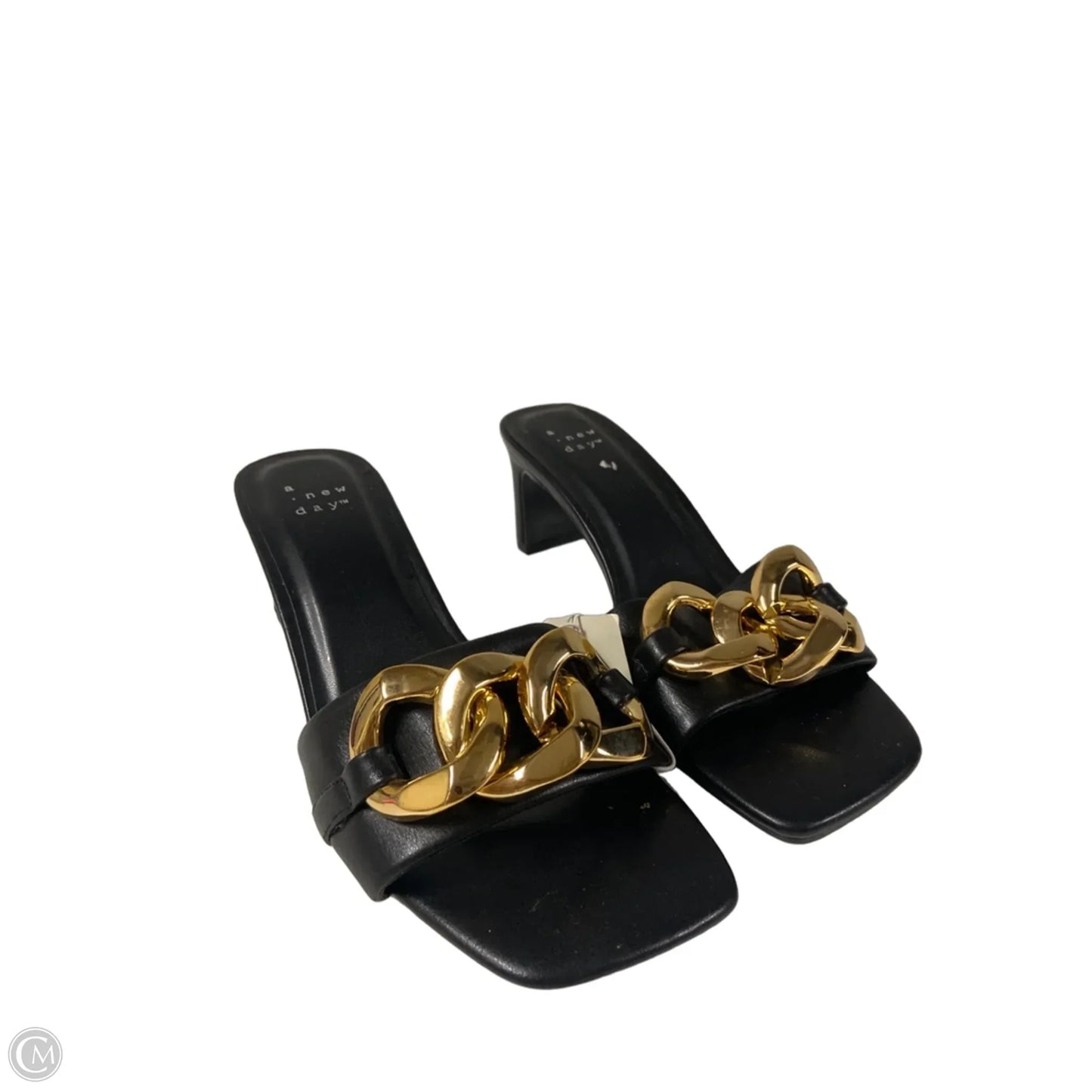Sandals Heels Kitten By A New Day In Black, Size: 7