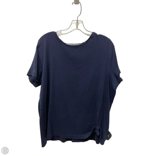 Top Short Sleeve By Talbots In Navy, Size: 2x
