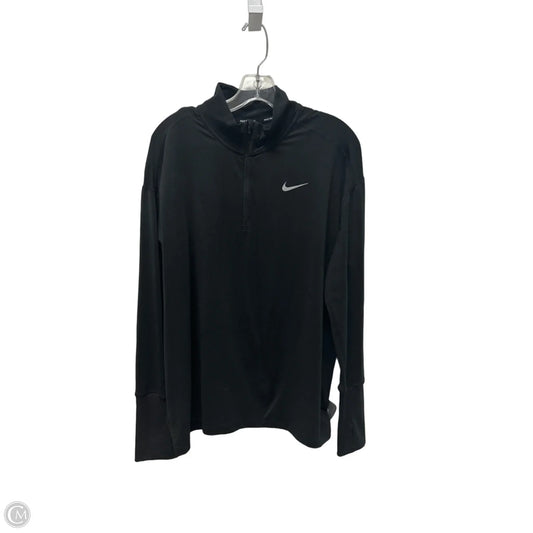 Athletic Top Long Sleeve Collar By Nike In Black, Size: Xl