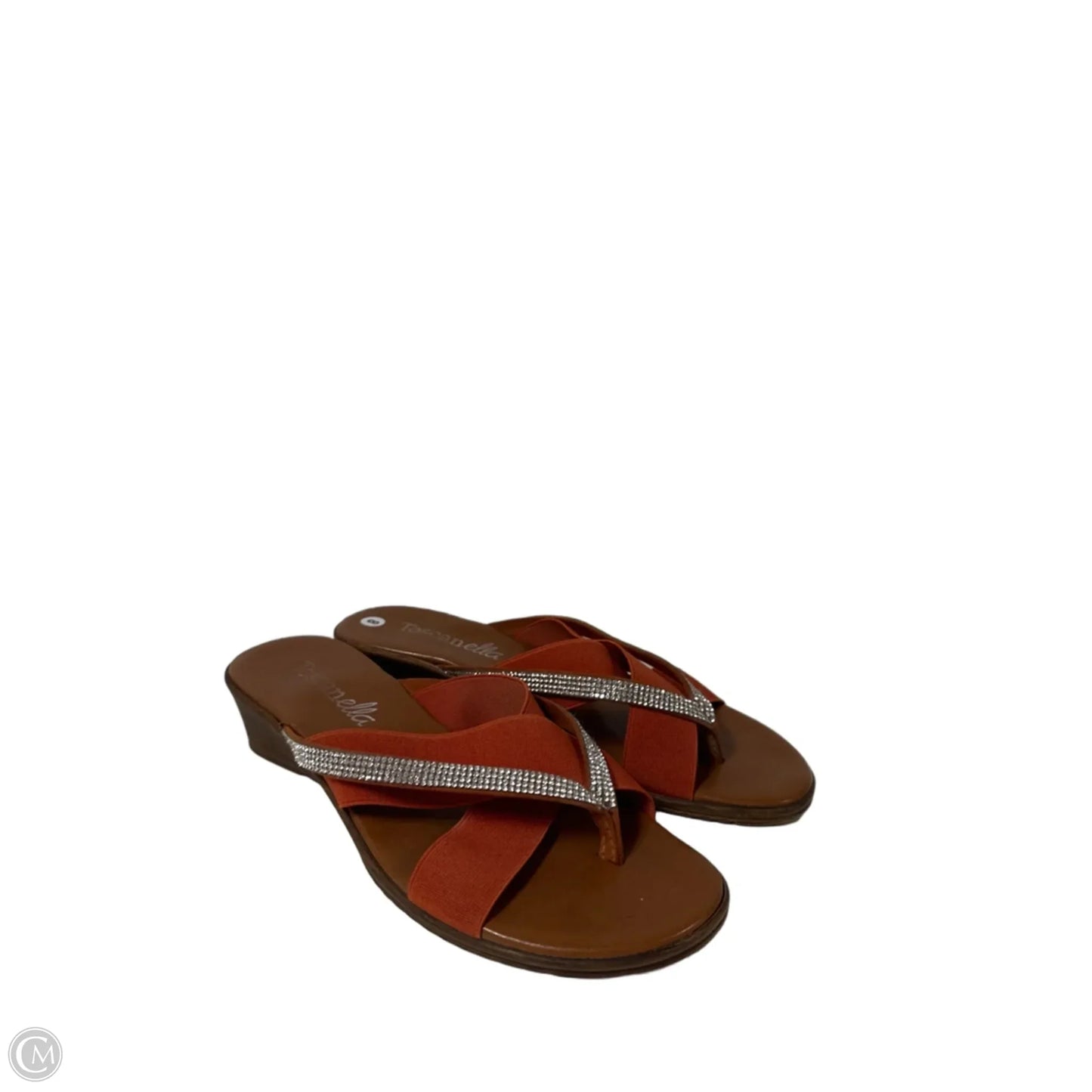 Sandals Flats By Toscanella In Brown & Orange, Size: 8