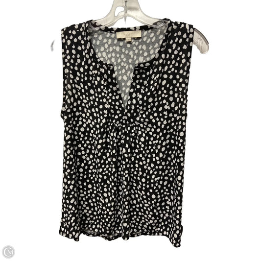 Top Sleeveless By Loft In Black & White, Size: M