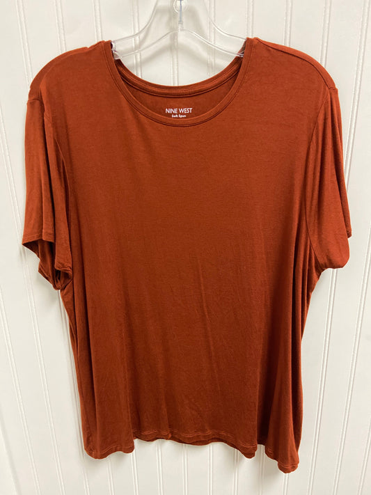 Top Short Sleeve By Nine West In Orange, Size: Xxl