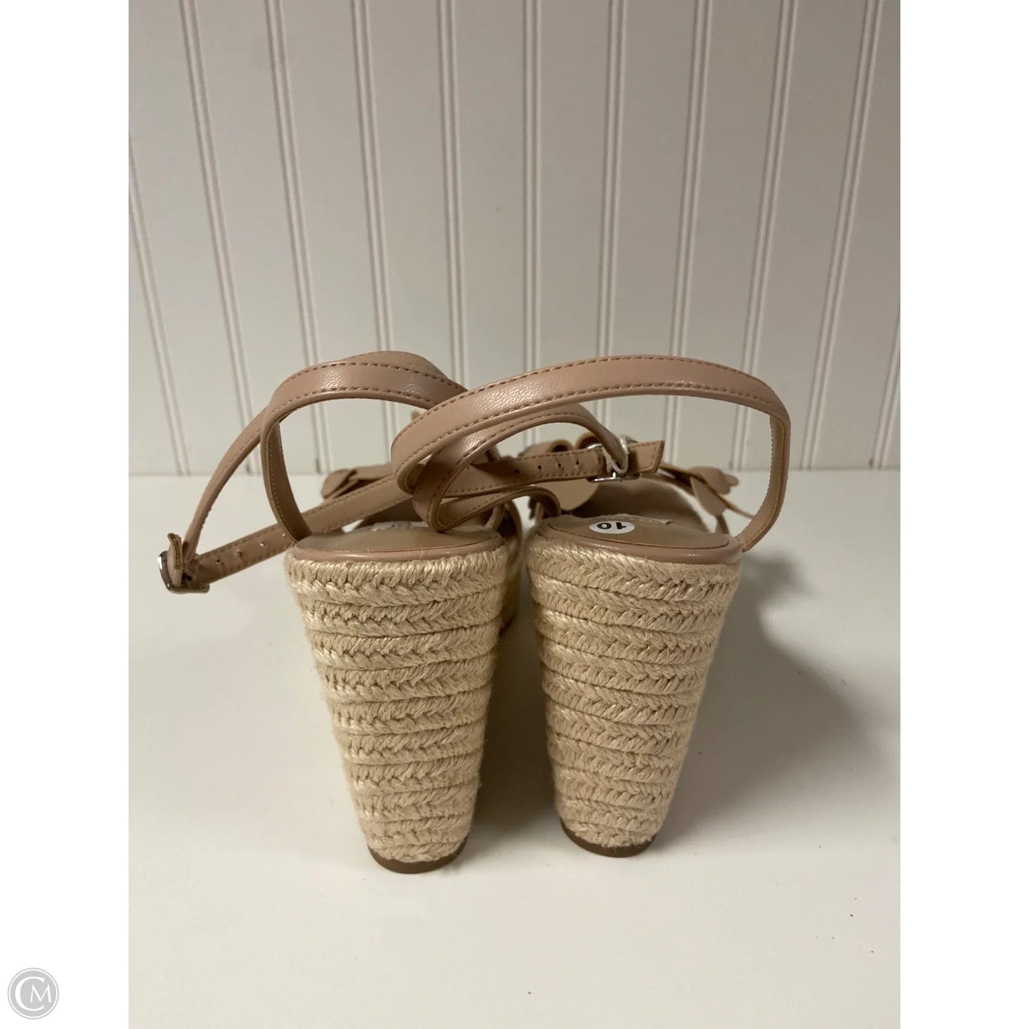 Sandals Heels Wedge By Steve Madden In Taupe, Size: 10