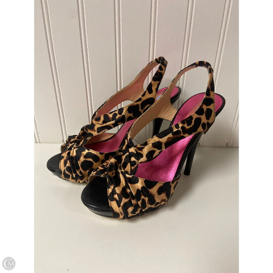 Sandals Heels Stiletto By Betsey Johnson In Animal Print, Size: 6