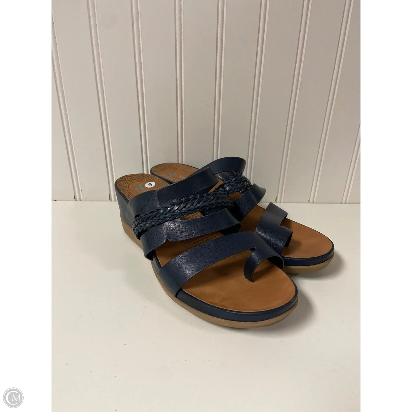 Sandals Heels Wedge By Bare Traps In Navy, Size: 9
