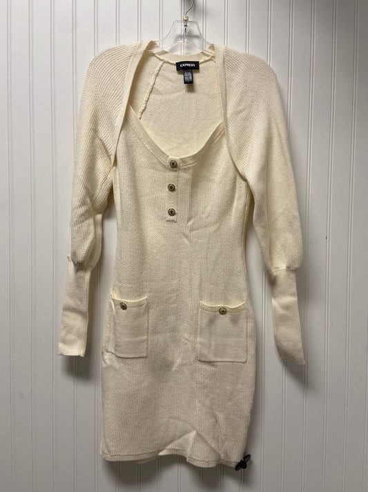 Dress Sweater By Express In Cream, Size: S