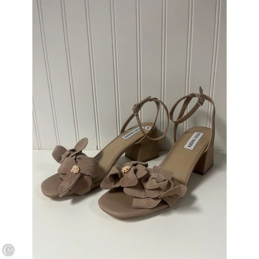 Sandals Heels Block By Steve Madden In Taupe, Size: 9