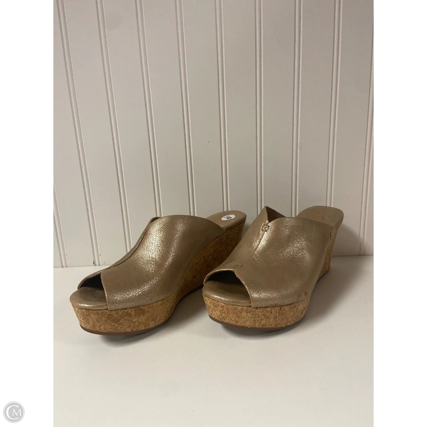 Sandals Designer By Ugg In Gold, Size: 8