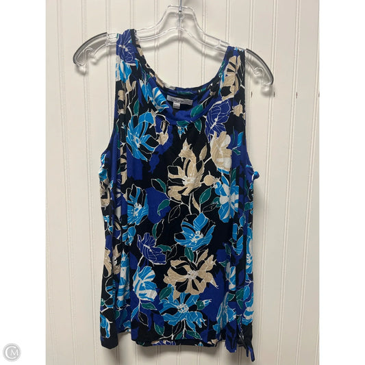 Top Sleeveless By Chicos In Black & Blue, Size: 2x