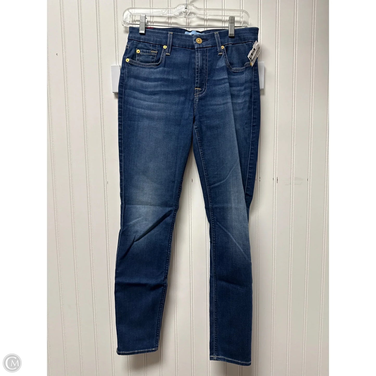 Jeans Skinny By 7 For All Mankind In Blue Denim, Size: 4