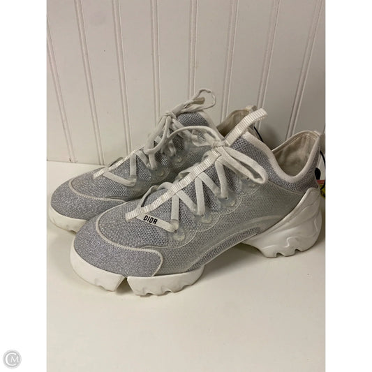Shoes Luxury Designer By Dior In Silver, Size: 9.5