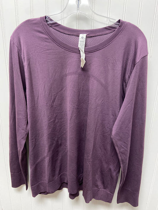 Athletic Top Long Sleeve Collar By Lululemon In Purple, Size: 14