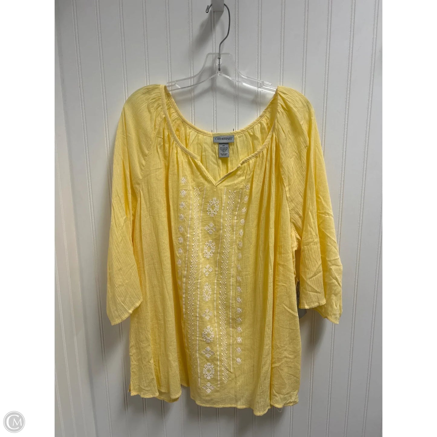 Top Long Sleeve By Catherines In Yellow, Size: 3x