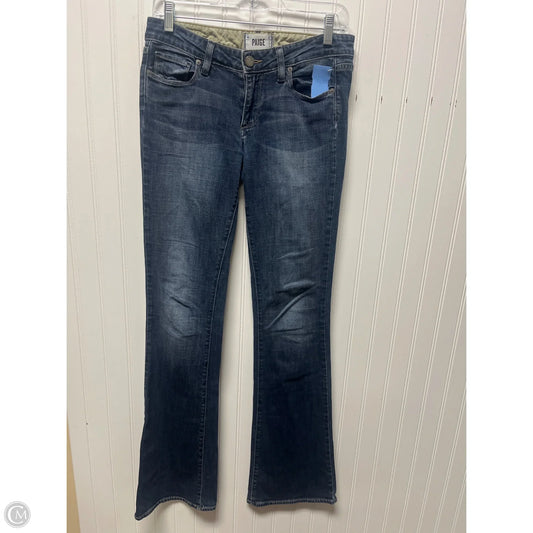 Jeans Boot Cut By Paige In Blue Denim, Size: 4