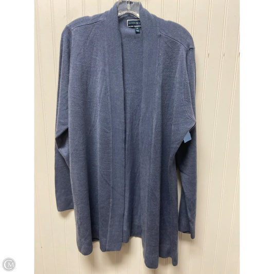 Sweater Cardigan By Karen Scott In Blue, Size: 1x