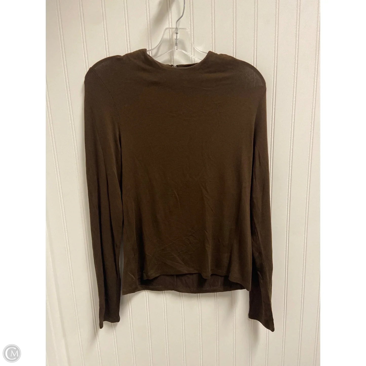 Top Long Sleeve By Vince In Brown, Size: L