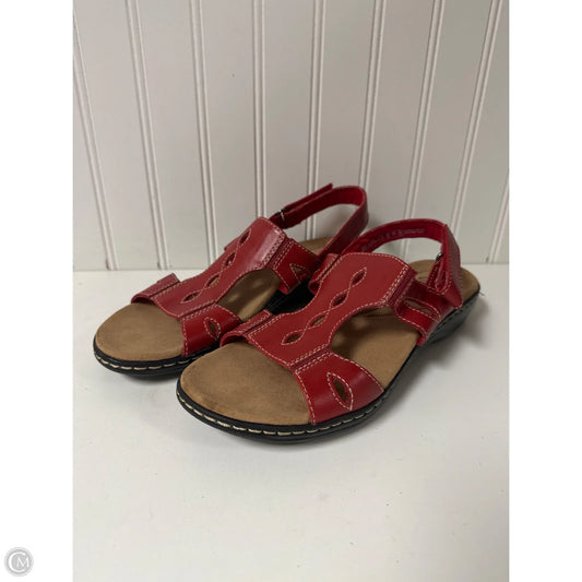 Sandals Flats By Clarks In Red, Size: 8.5