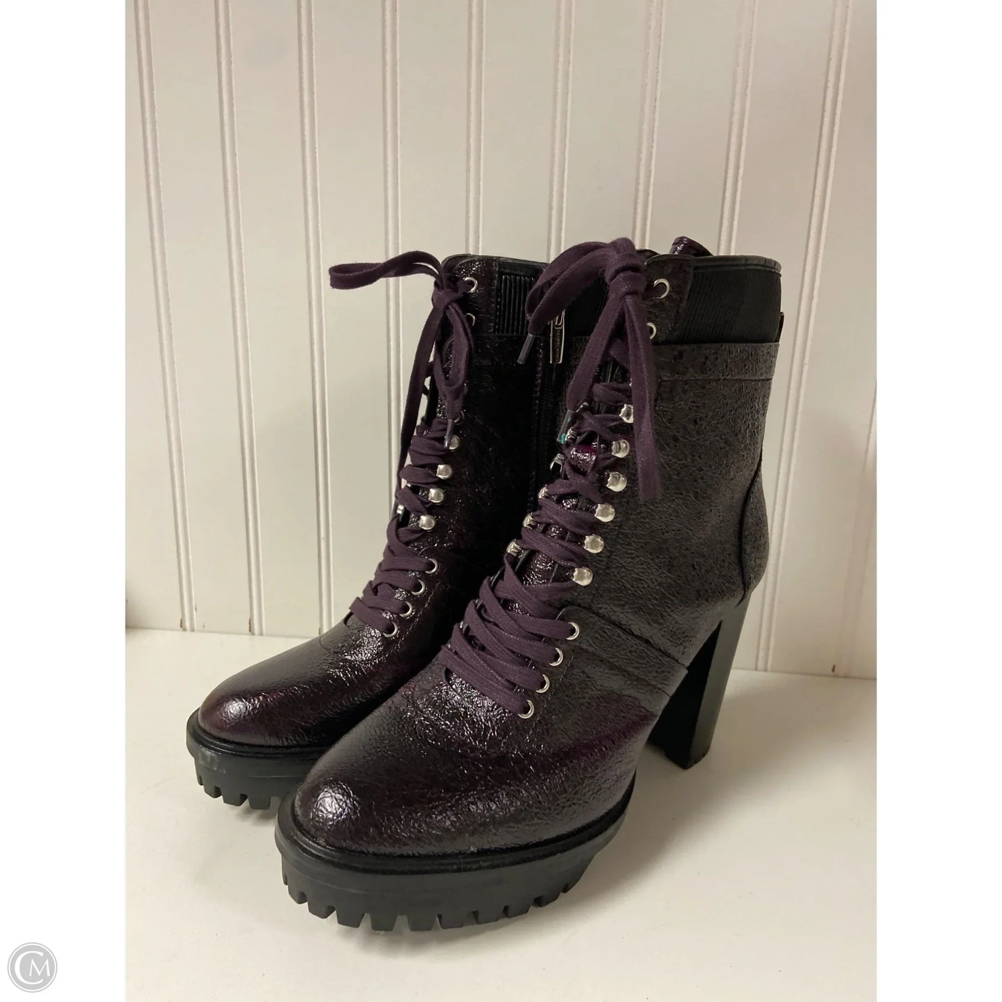 Boots Ankle Heels By Vince Camuto In Purple, Size: 11