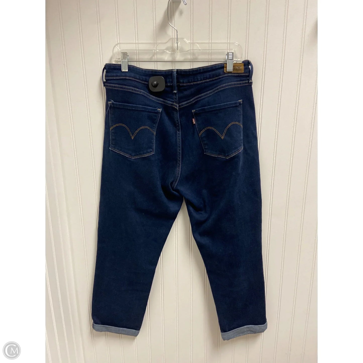 Jeans Straight By Levis In Blue Denim, Size: 14