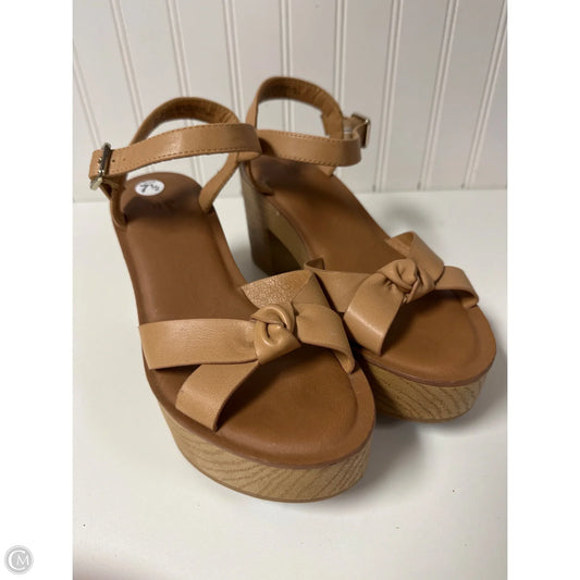 Sandals Heels Block By Universal Thread In Tan, Size: 7.5