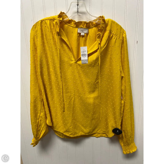Top Long Sleeve By Loft In Yellow, Size: S