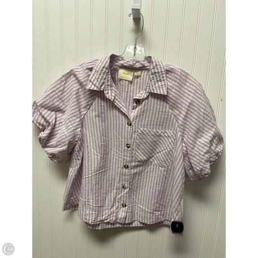 Top Short Sleeve By Maeve In Striped Pattern, Size: M