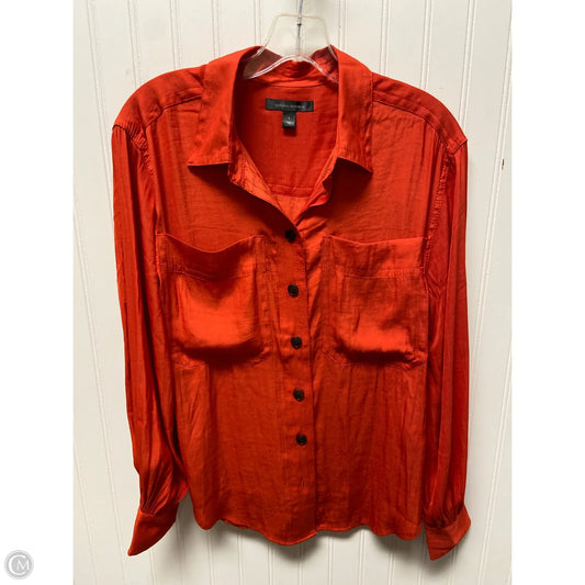 Top Long Sleeve By Banana Republic In Orange, Size: S