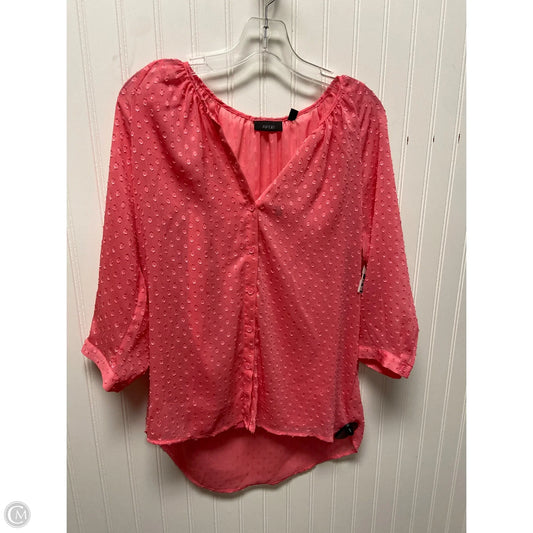 Top Long Sleeve By Apt 9 In Pink, Size: Lp