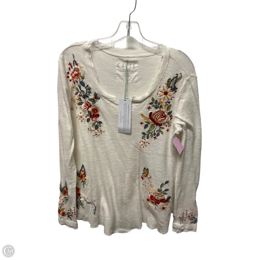 Top Long Sleeve By Clothes Mentor In Ivory, Size: S