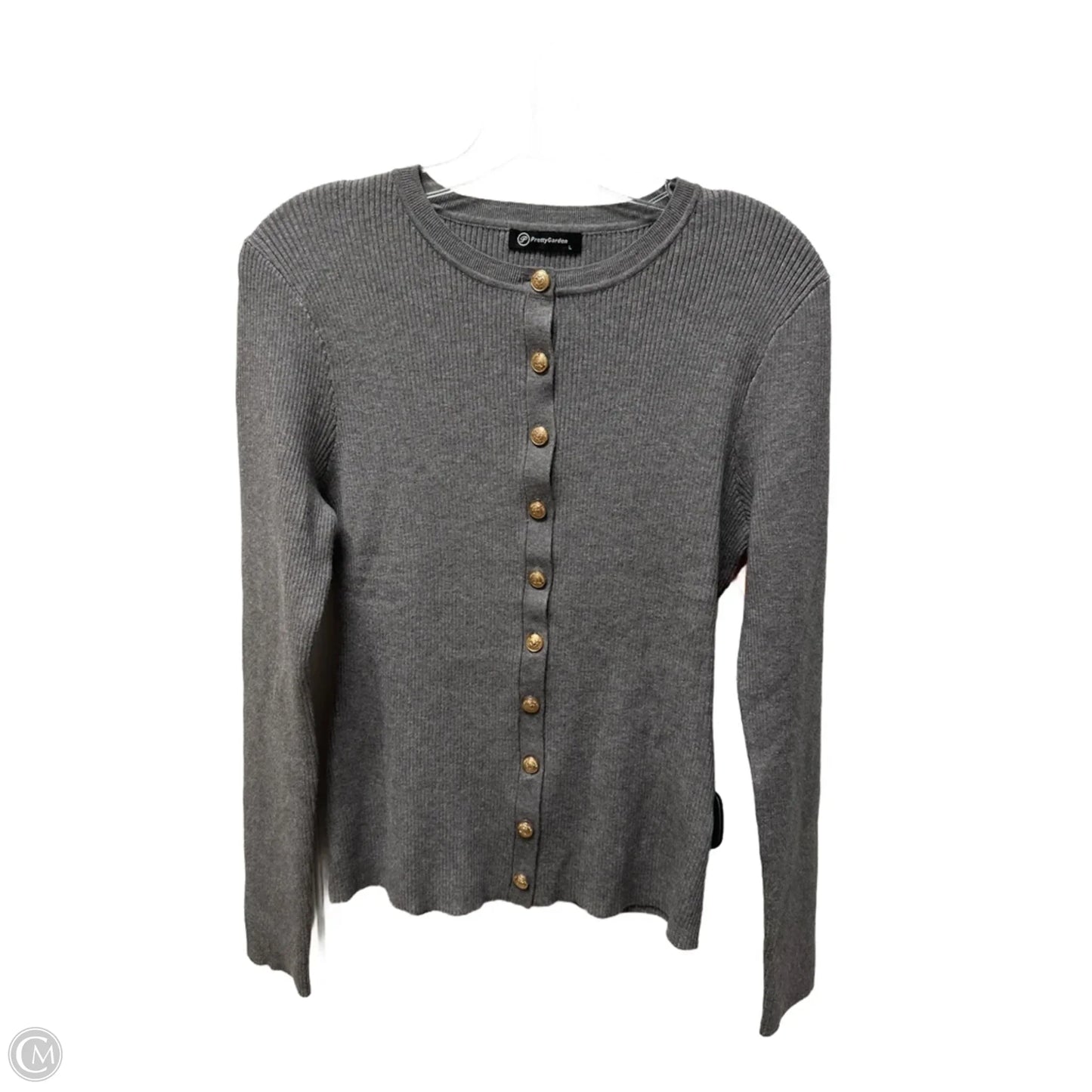 Sweater Cardigan By Prettygarden In Grey, Size: L