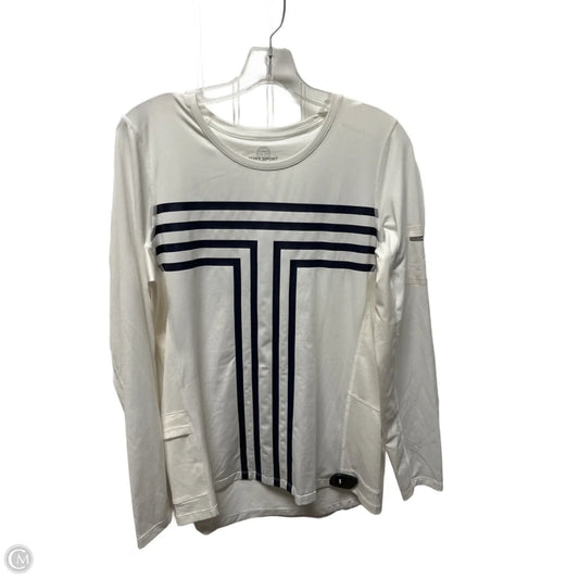 Top Long Sleeve Designer By Tory Burch In Blue & White, Size: Xl