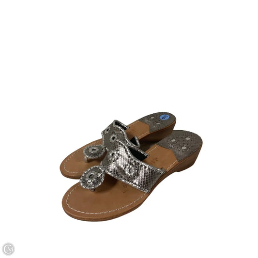 Sandals Heels Wedge By Jack Rogers In Silver, Size: 6