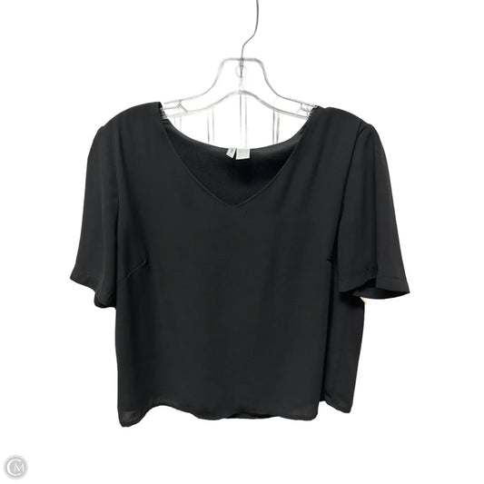 Top Short Sleeve By Japna In Black, Size: M