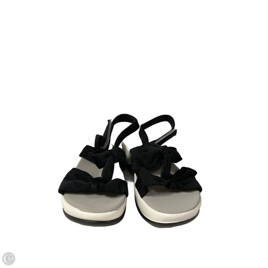 Sandals Heels Wedge By Cme In Black & Grey, Size: 5.5