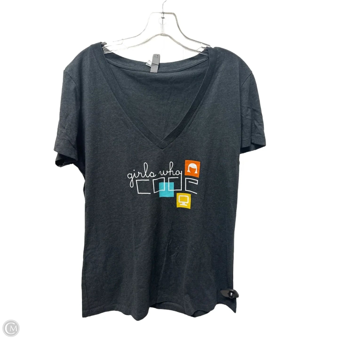 Top Short Sleeve By Clothes Mentor In Grey, Size: Xxl