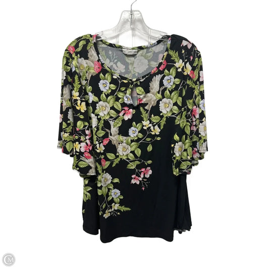 Top Short Sleeve By Charter Club In Black, Size: 3x